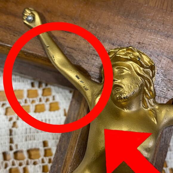 Vtg Wood Cross Crucifix Holy Water Bottle Candles Catholic Religious - Picture 3 of 9